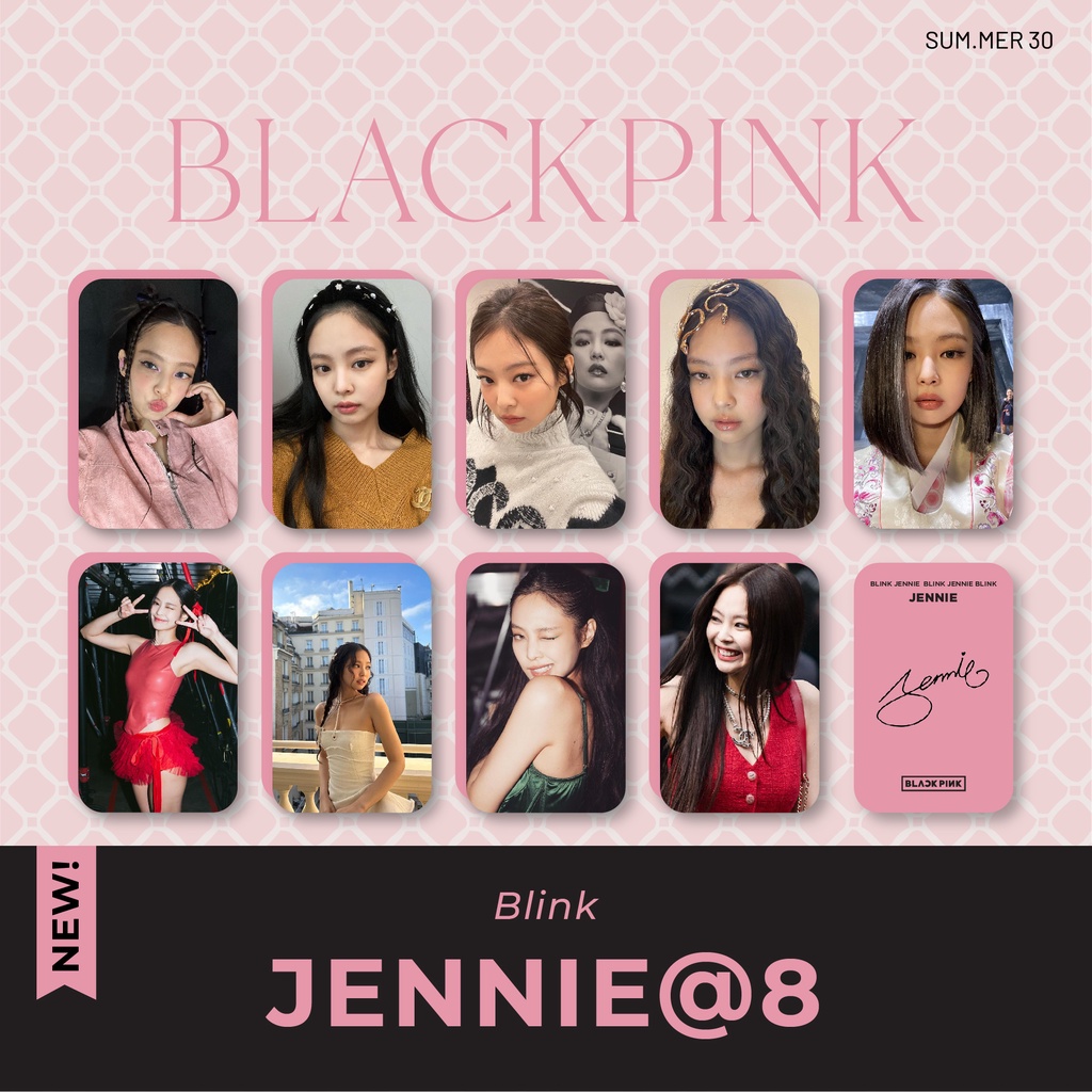 Sum.mer30 -  Set 9 card bo góc Jennie Blackpink có chữ kí unoff