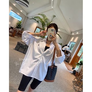 Áo sơ mi trắng chất liệu kate mềm mại form rộng hàn quốc