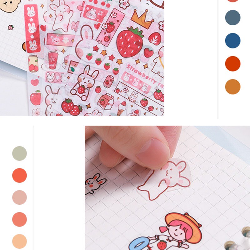 Set 4 tấm hình dán Sticker cute dễ thương sáng tạo trang trí sổ lưu niệm sách vở decor