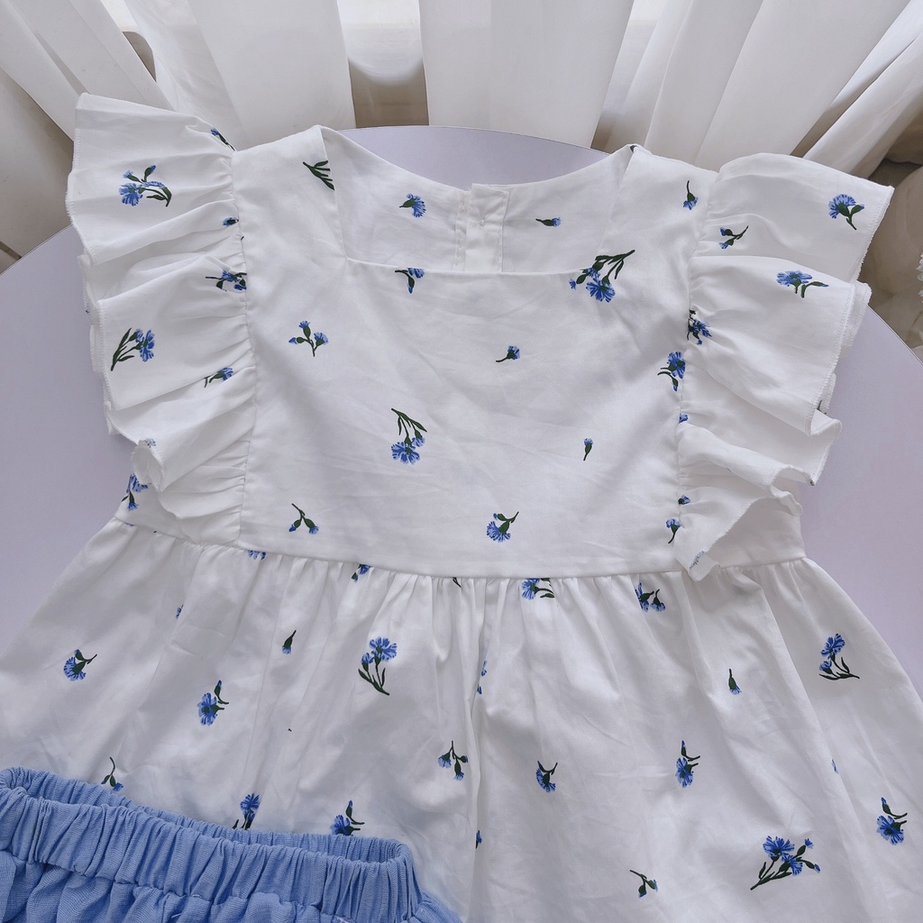 Sét bộ đi học cho bé gái 8-32kg 👘NHƯ Ý HOUSE'S-bộ quần áo cho bé, quà tặng sinh nhật, đi chơi -Set bộ đi học xanh dương