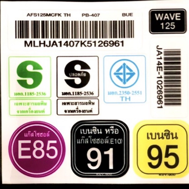 Bộ tem thông số Wave 125i / Future125 / Fuled / Wave i kiểu thái