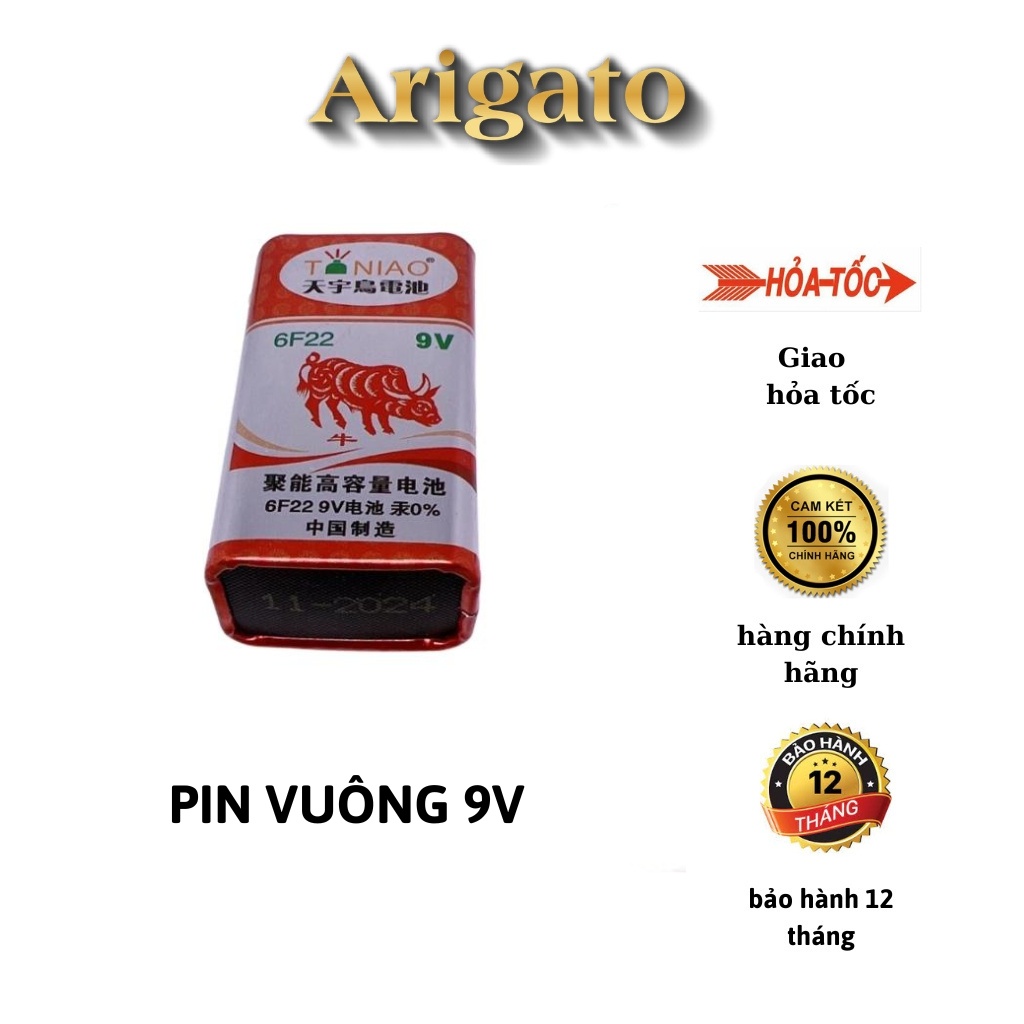 Pin Vuông  9V Cho Micro không dây và bộ test mạng - PIN 9V
