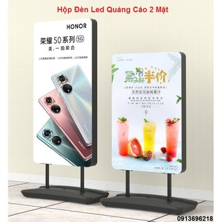 Biển quảng cáo hộp đèn led 2 mặt di động kt 60x90cm , 60x120cm