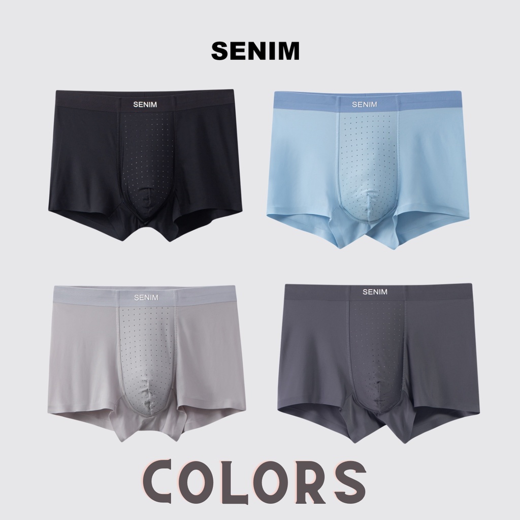 Quần sịp đùi nam chất thun lạnh cao cấp, combo 2 quần boxer nam chính hãng SENIM