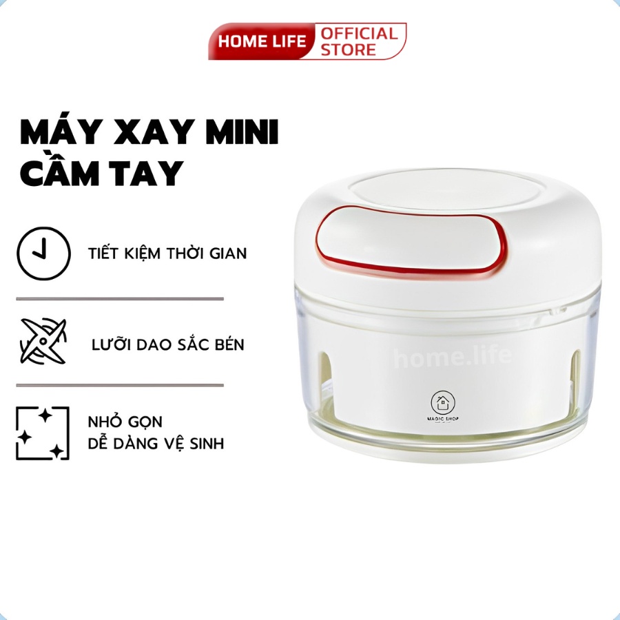 Dụng Cụ Xay Nghiền Tỏi Ớt, Rau Củ, Thịt Cá Cầm Tay - Rút Dây Tiện Dụng