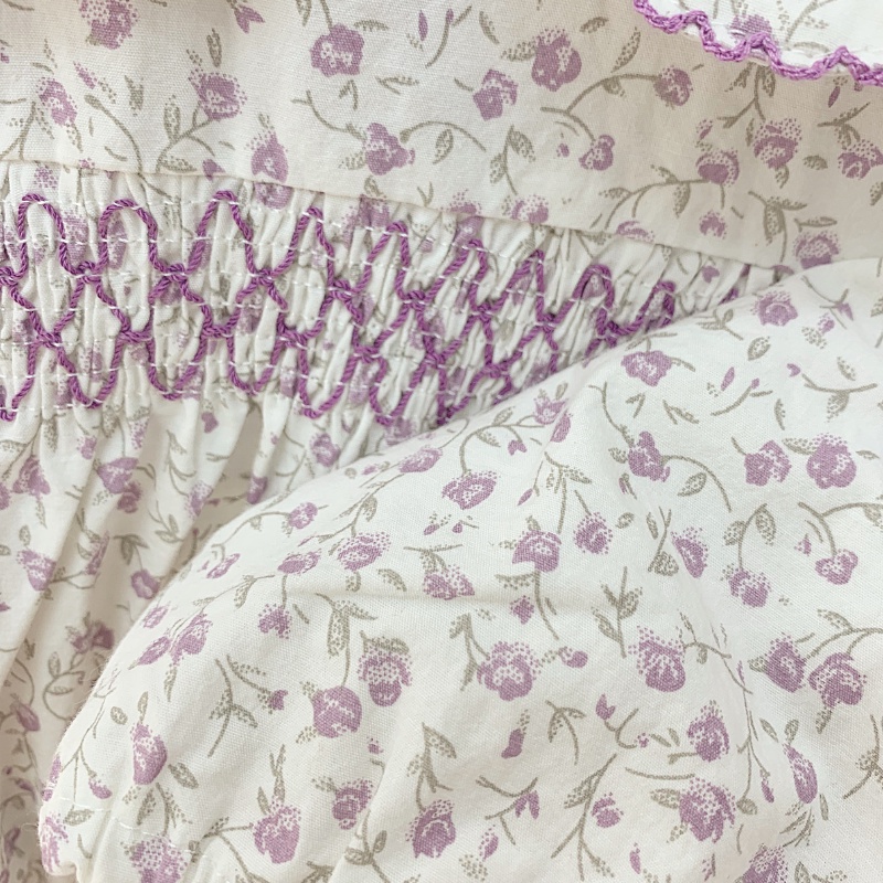 Váy Đầm Cổ Sen Cho Bé Gái Phong Cách Vintage Hoa Nhí Cotton Mềm Mại - Mã 712