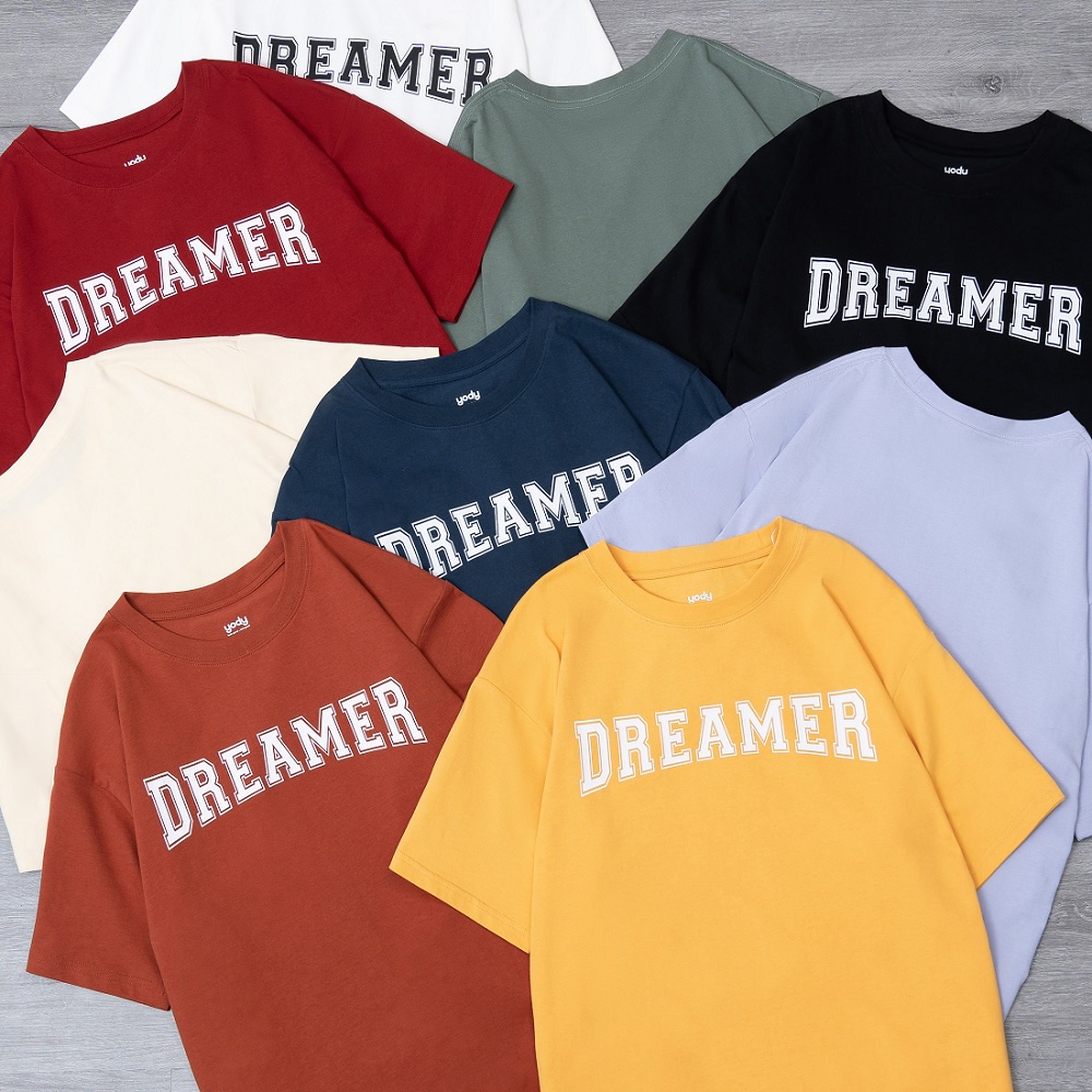 Áo thun unisex nam nữ YODY in chữ Dreamer vải cotton cao cấp - TSU6002