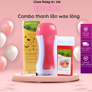 Combo Máy Nấu Sáp Triệt Lông Cầm Tay Tiện Lợi, Sạch Sẽ Gồm Máy Wax Lông+ Sáp Thanh Và Giấy