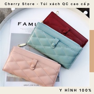 Ví nữ gập dáng dài cực xinh nhỏ gọn tiện lợi nhiều ngăn bảng màu pastel Hàn Quốc