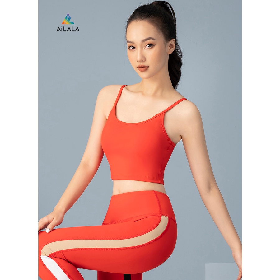 Áo bra thể Yoga Gym nữ AiLALA LUX10, size L, sẵn đệm nâng ngực, dáng 2 dây