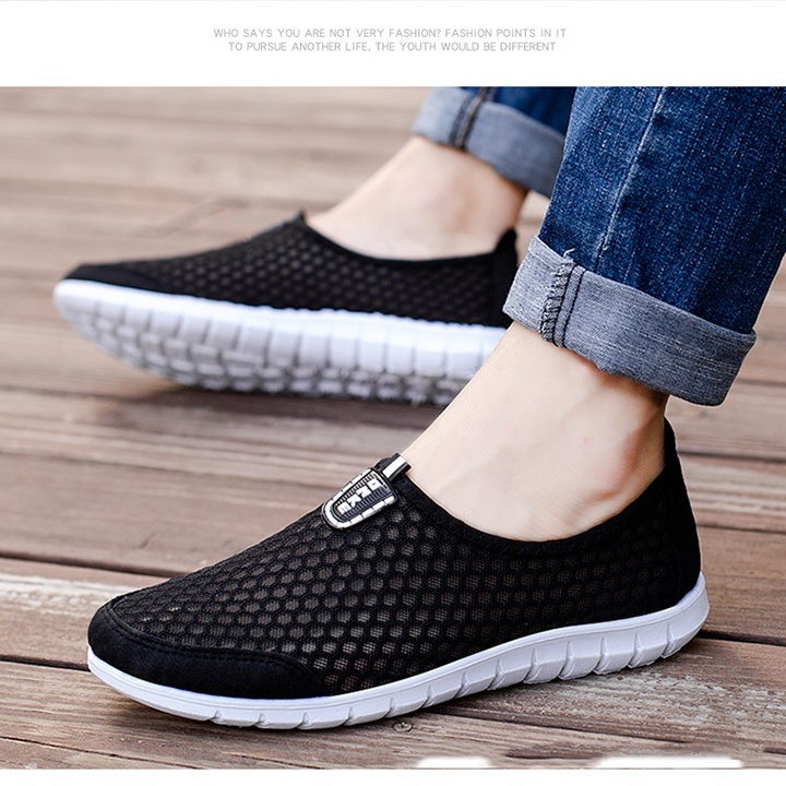 Giày lười mùa hè siêu nhẹ, thoáng khí, đế mền đi êm chân phù hợp với mọi lứa tuổi N2-GL