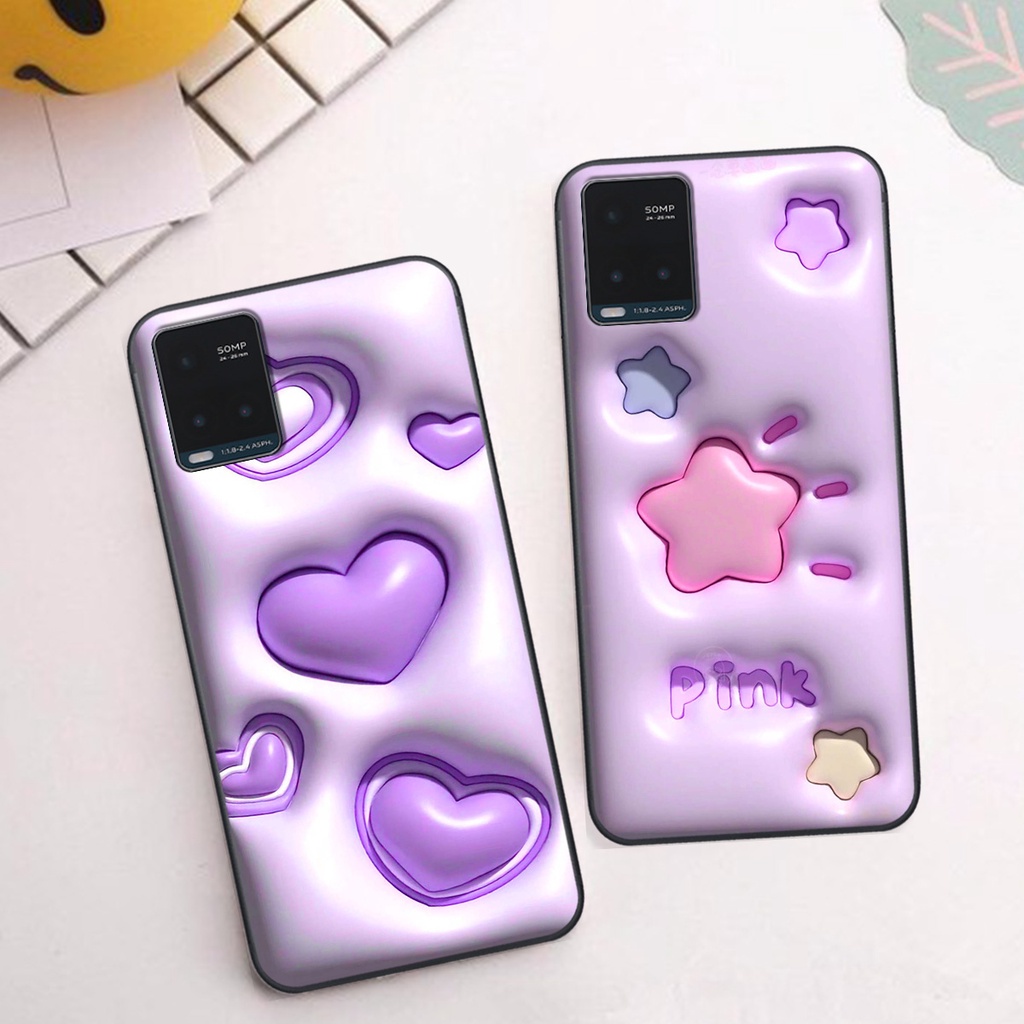 Ốp Vivo Y21 / Y21s / Y33s / T1x in phẳng hiệu ứng 3D giả nổi siêu thật, cực xinh, cá tính
