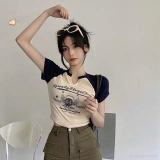 ÁO CROPTOP phối tay cổ V - B0A35