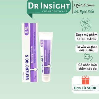 Gel chấm mụn Benzac Benzoyl Peroxide 5% Galderma xẹp mụn nhanh, giảm sưng đỏ 15g - Chính hãng - Dr InSight