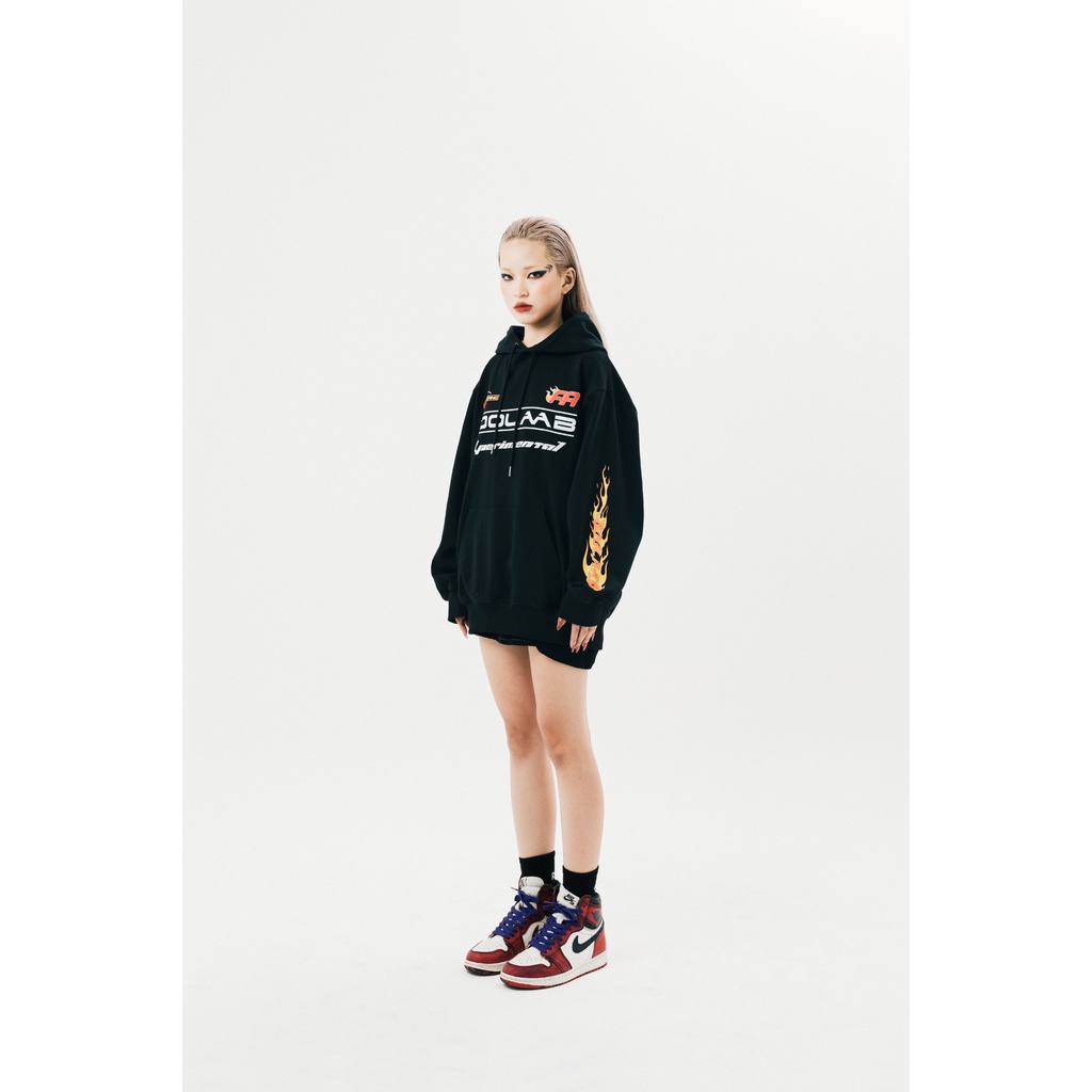 Áo Nỉ Mũ BOO Unisex Dáng Oversize In Fire Line BOOLAAB