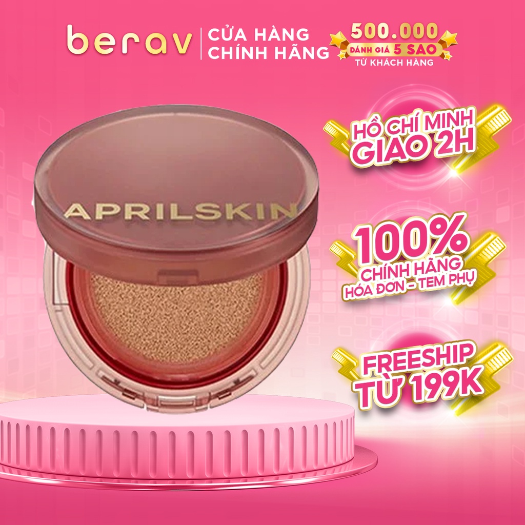 Phấn nước April skin Hero Cushion độ che phủ cao, dưỡng ẩm da căng bóng 12g