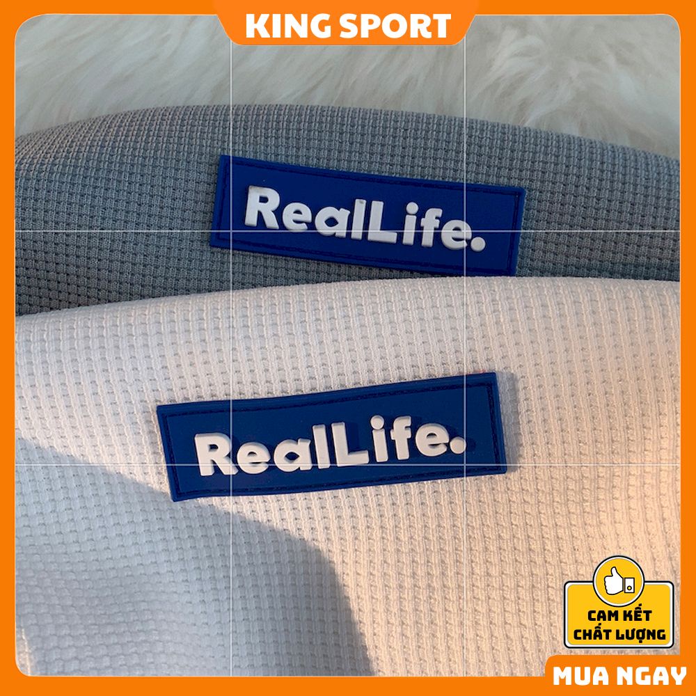 Áo thun tay lỡ form rộng chất cotton tổ ong KING SPORT  Áo phông nam nữ logo cao su REALLIFE cao cấp unisex AT012