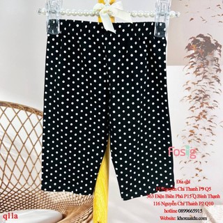Quần legging lửng bé gái gp50 - đen chấm trắng