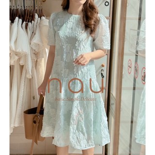 Đầm voan hoa nổi phối đuôi cá