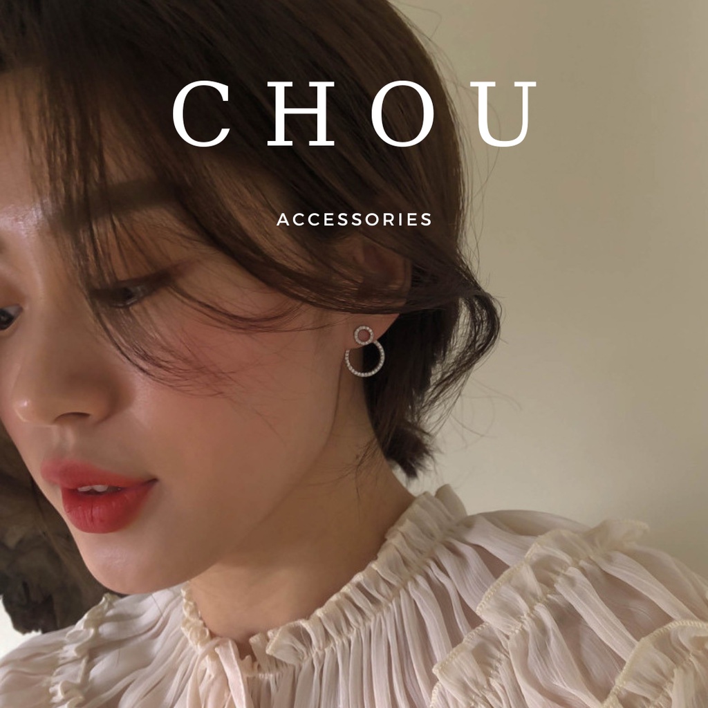 Bông Tai, Khuyên Tai Tròn Đính Đá | CHOU ACCESSORIES |