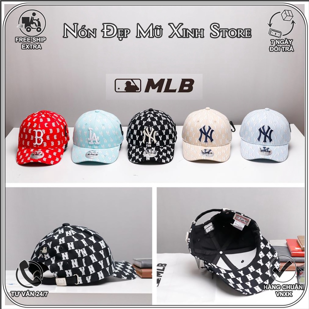 NÓN LƯỠI TRAI MLB KOREA 2023 CHẤT VẢI COTTON HÀN QUỐC CAO CẤP, NÓN KẾT THỂ THAO MLB5A00 NHIỀU MÀU