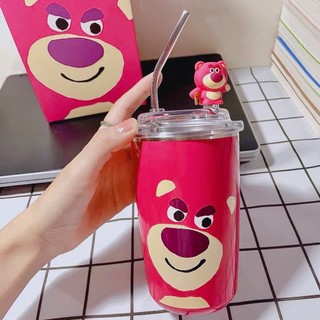 Ly nước giữ nhiệt 500ml Gấu Dâu Lotso full box hot trend 🐻🍓