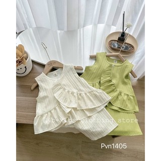 Bg37- bộ áo vạt chéo quần ống sớ bé gái