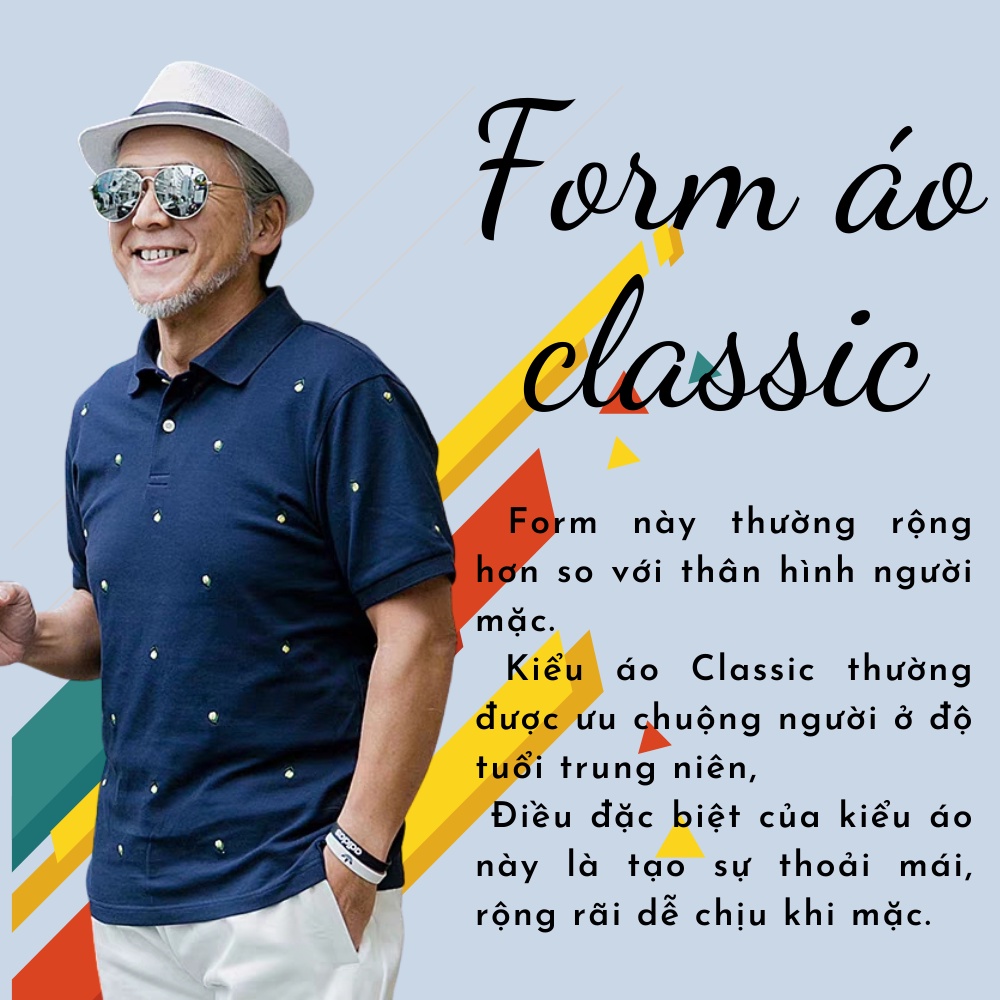 Áo thun nam trung niên Thái Khang loại áo polo cho bố vải cotton tự dệt form classic ATHUN16