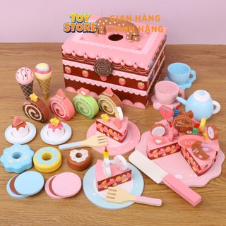 Bộ đồ chơi nhà bếp tiệc trà bánh socola bằng gỗ cho bé toystore FUDAER