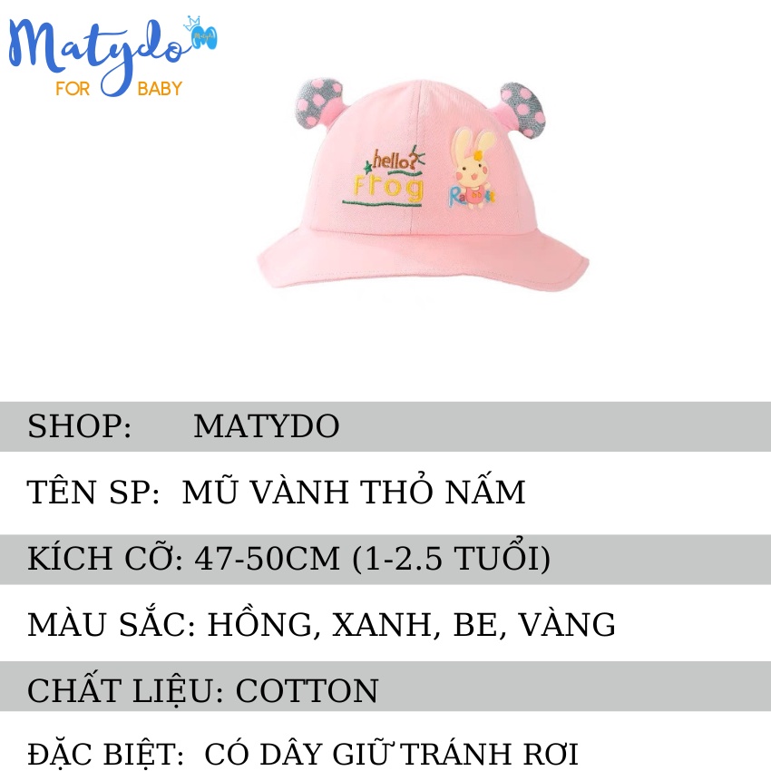 Mũ cho bé trai bé gái rộng vành nón trẻ em mùa hè đông hình thỏ nấm đáng yêu phụ kiện trẻ em 1-2.5 tuổi