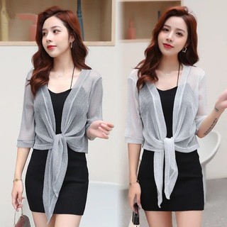 Áo Khoác cardigan Vải Voan Mềm Mại Thời Trang Cho Nữ Phong Cách Hàn Quốc Cho Phụ Nữ