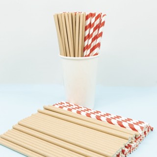 100 Ống hút giấy Kraft phi 6 phi 8 dùng 1 lần hữu cơ an toàn bảo vệ môi trường - gia hân đồ dúng 1 lần