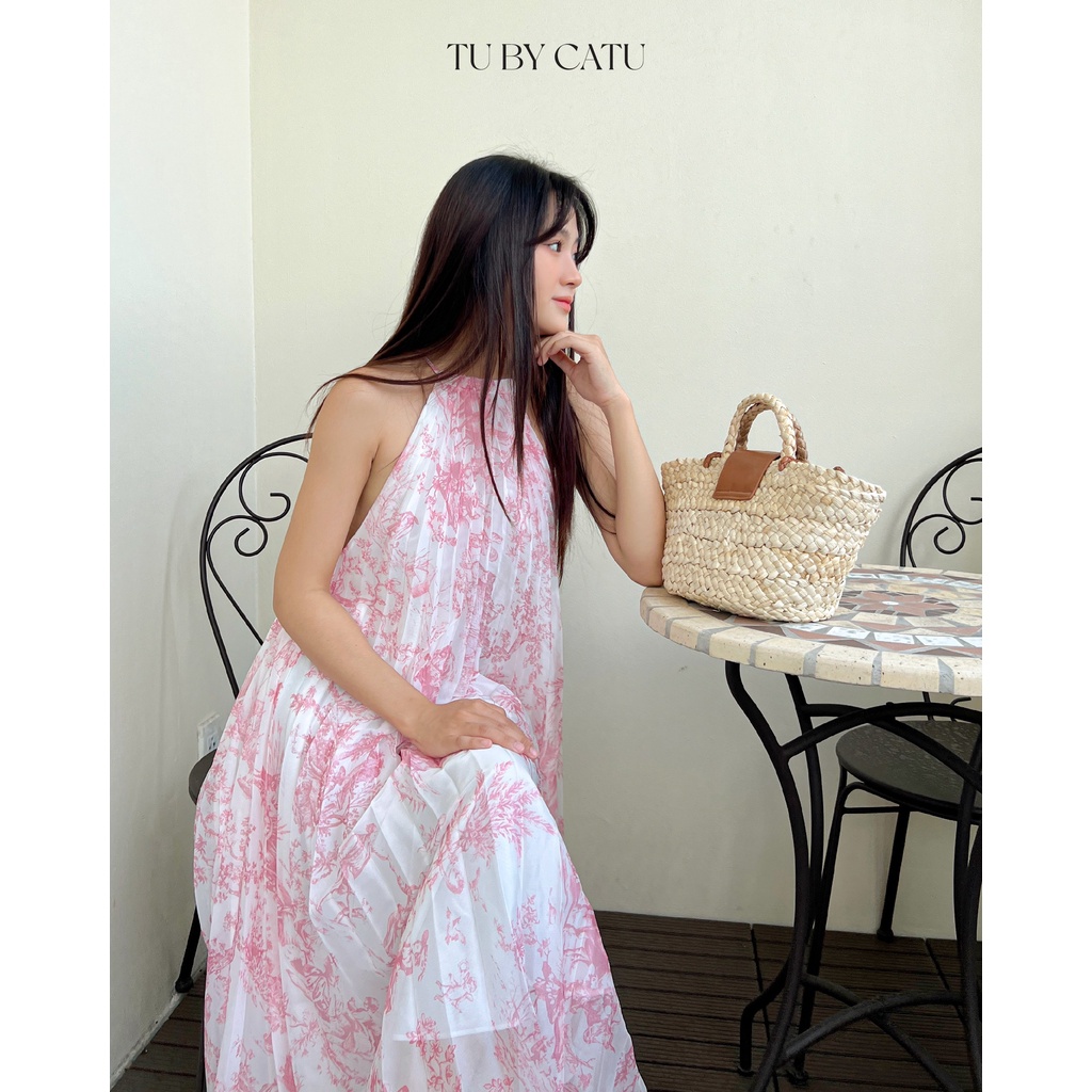 TUBYCATU | Đầm xếp ly floral blue/ pink dress (Limited)