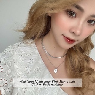 Dây chuyền nữ DECOCO ACC Choker Basic trơn titan không han gỉ