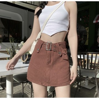 CHÂN VÁY JEANS KÈM BELT (KÈM VIDEO HÌNH THẬT)