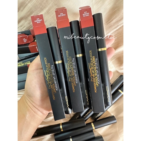 Son MAC Powder Kiss Velvet Blur Slim 876, 877, 878( Vừa Ra Mắt)