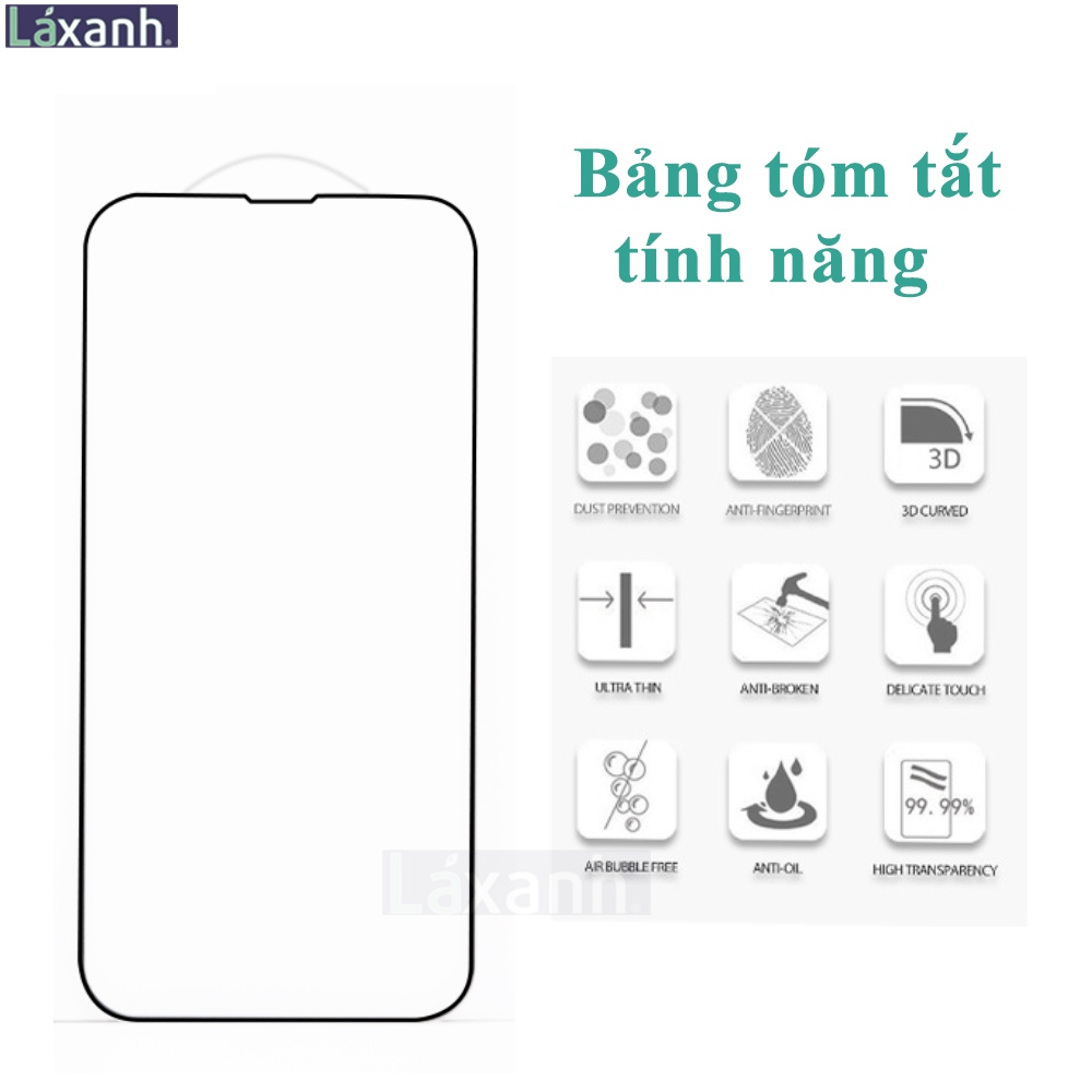 Cường lực iPhone cao cấp full màn tràn viền chống vân tay 6/6s/6p/6sp/7/7p/8/8p/x/xs/xr/11/11pro/11prm/12/13/14
