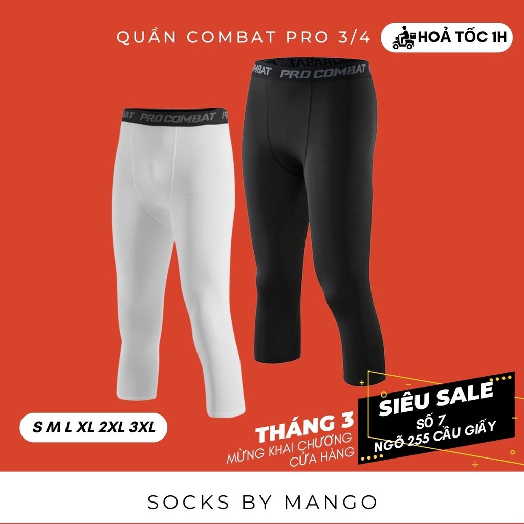 Quần combat PRO 3/4 giữ nhiệt co dãn bó cơ thể thao