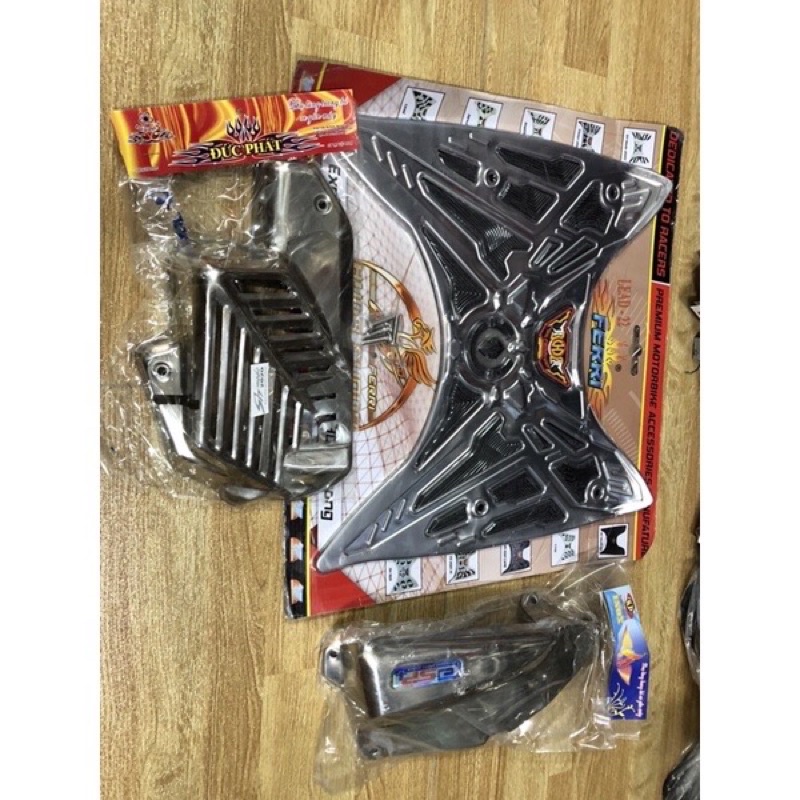Giá trọn bộ 3 món ốp xe LEAD 22 (Sàn chân +Ốp quạt gió +Ốp bầu gió (pô e ) cao cấp giá rẻ