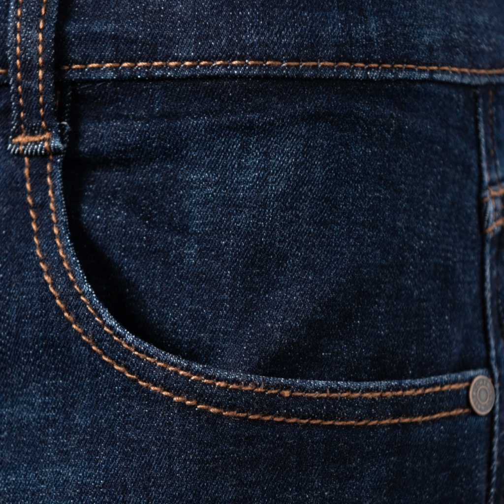 Quần jean nam hàng hiệu Owen QJS230147 dáng slim fit ống côn màu xanh đậm vải bò denim cotton cao cấp bền đàn hồi tốt