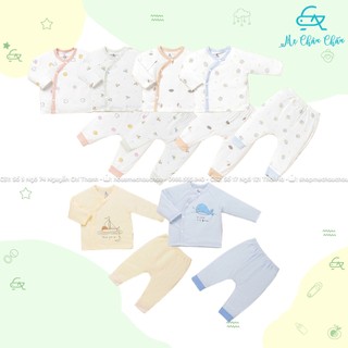 Bộ quần áo sơ sinh cài chéo dài tay moona