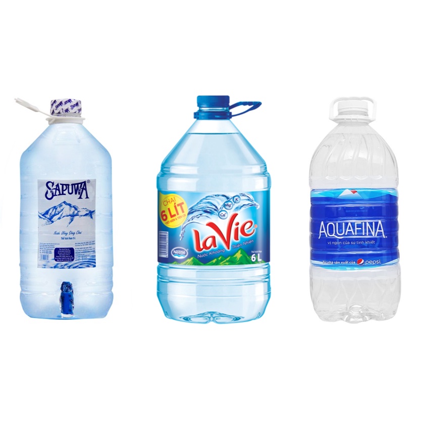NƯỚC SUỐI AQUAFINA NƯỚC LAVIE BÌNH SAPUWA CÓ VÒI 5L 6L
