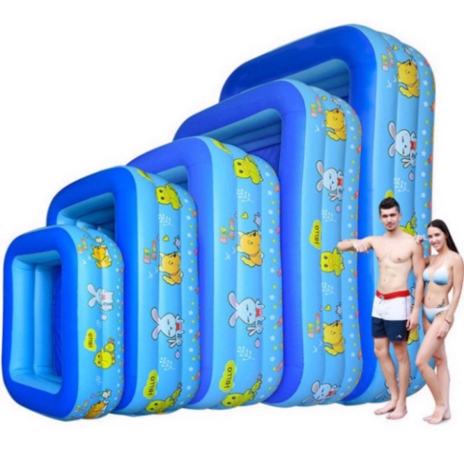 Bể bơi cho bé, hồ bơi trẻ em loại dày hình chữ nhật 1m2, 1m3 , 1m5, 1m8, 2m1