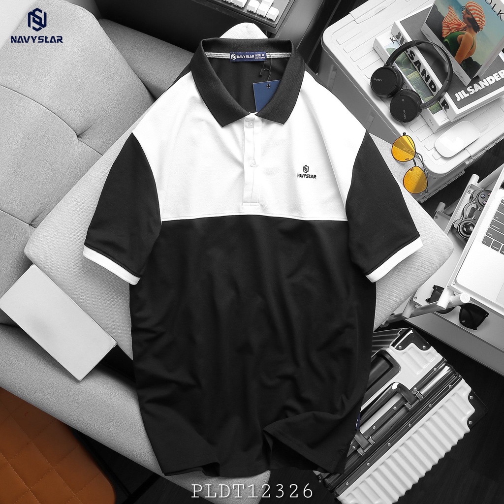 BIGSIZE NAM 80-140KG ÁO POLO PHỐI TRẮNG 2BIG NAVY STAR