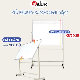 Bảng từ trắng viết bút lông 2 mặt di động kích thước 70x100, xoay 360 độ, nâng hạ cao thấp tùy chỉnh