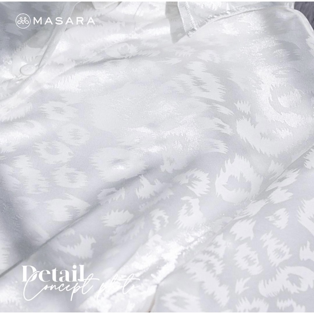 Áo trắng lụa gấm sơ mi dài tay nữ cao cấp họa tiết nổi beo hoa trắng, áo sơ mi họa tiết thiết kế MQ Boutique