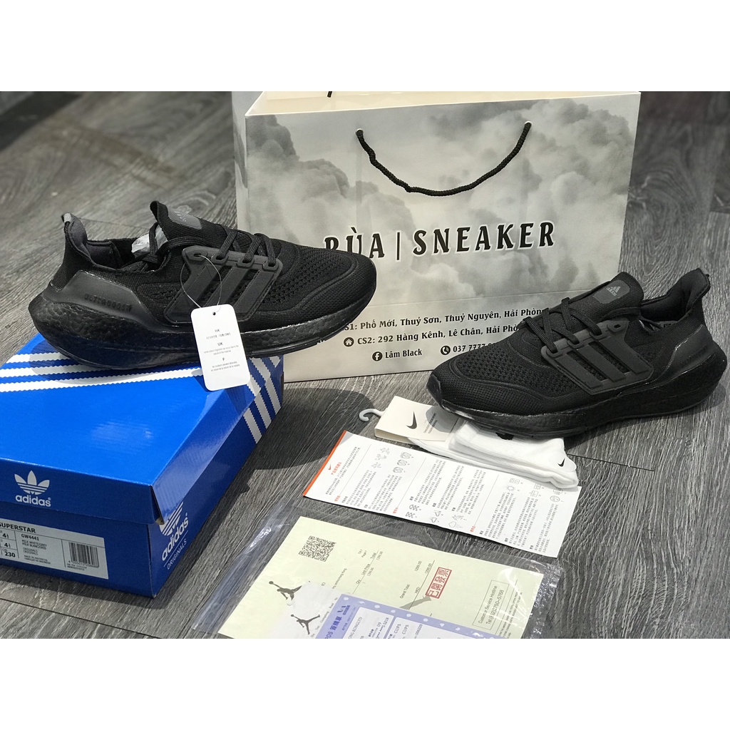 Siêu Phẩm Giày Thể Thao Sneaker UTra/Bost 7.0 Full Đen Đế Ép Siêu Hot Cao Cấp Ảnh Thật + freeship + Tặng Tất