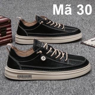 Giày thể thao, giày thể thao nam, giày sneaker, giày da đen mã vạch 3cm mã 30