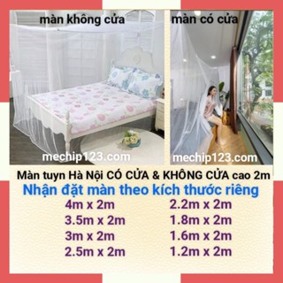 Màn, Mùng Tuyn 10 10 Ghép 2 Giường Cỡ Lớn Cao 2m Có Cửa & Không Cửa