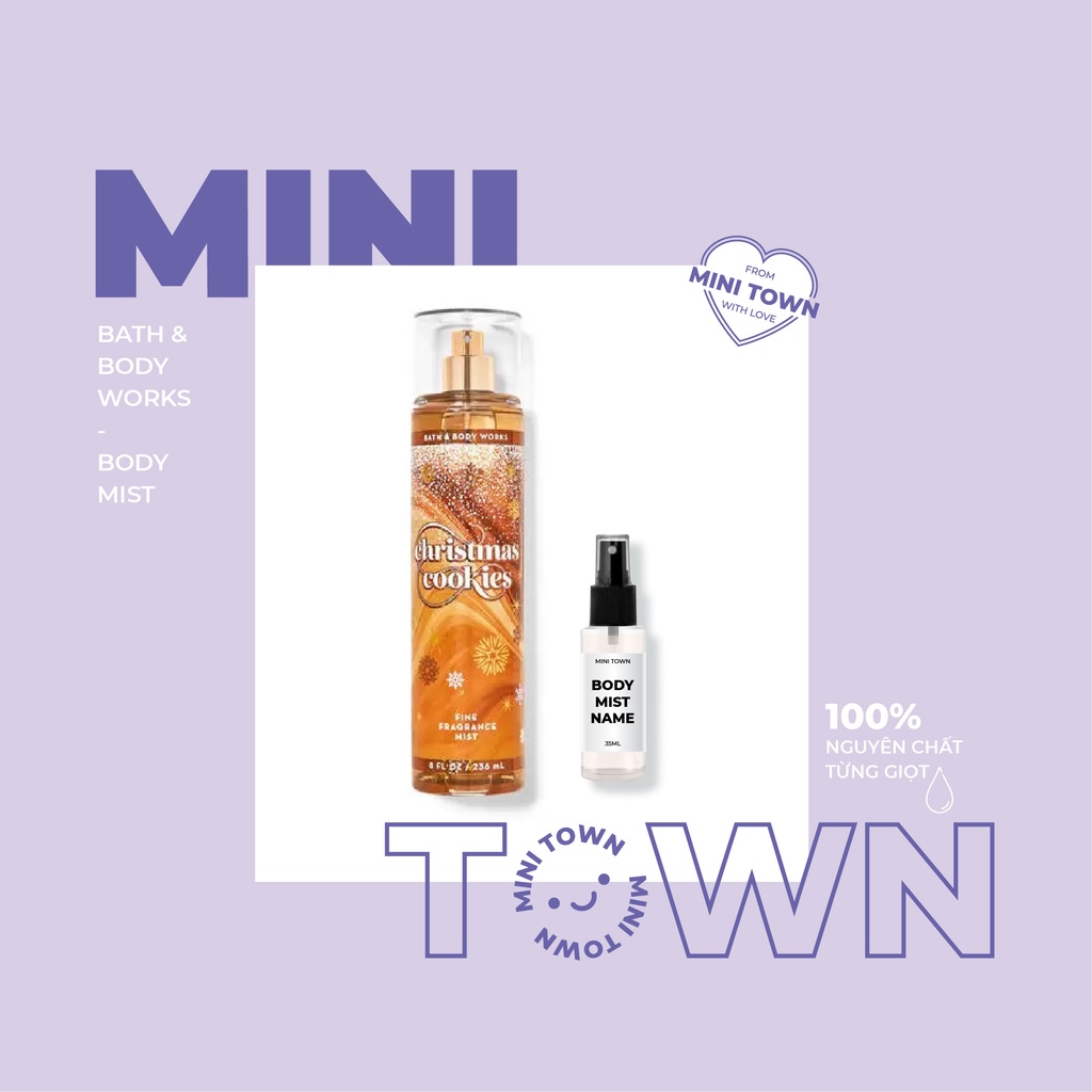 CHRISTMAS COOKIES  - Mẫu Thử Xịt Thơm Lưu Hương Toàn Thân Bath & Body Works Fine Fragrance Mist